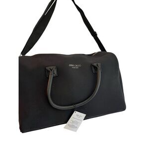 Jimmy Choo Parfums Black Nylon Shoulder Weekend Bag Large Tote Duffel Bag NWT